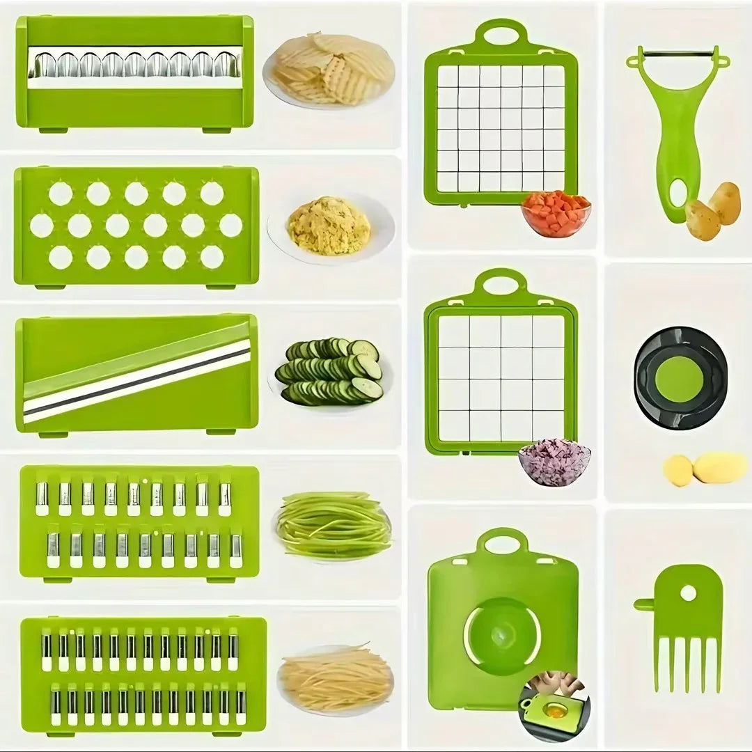 Découpeuse légumes Multifonction 16 en 1 – Fini les Larmes, Gagnez du Temps en Cuisine ! zemioo