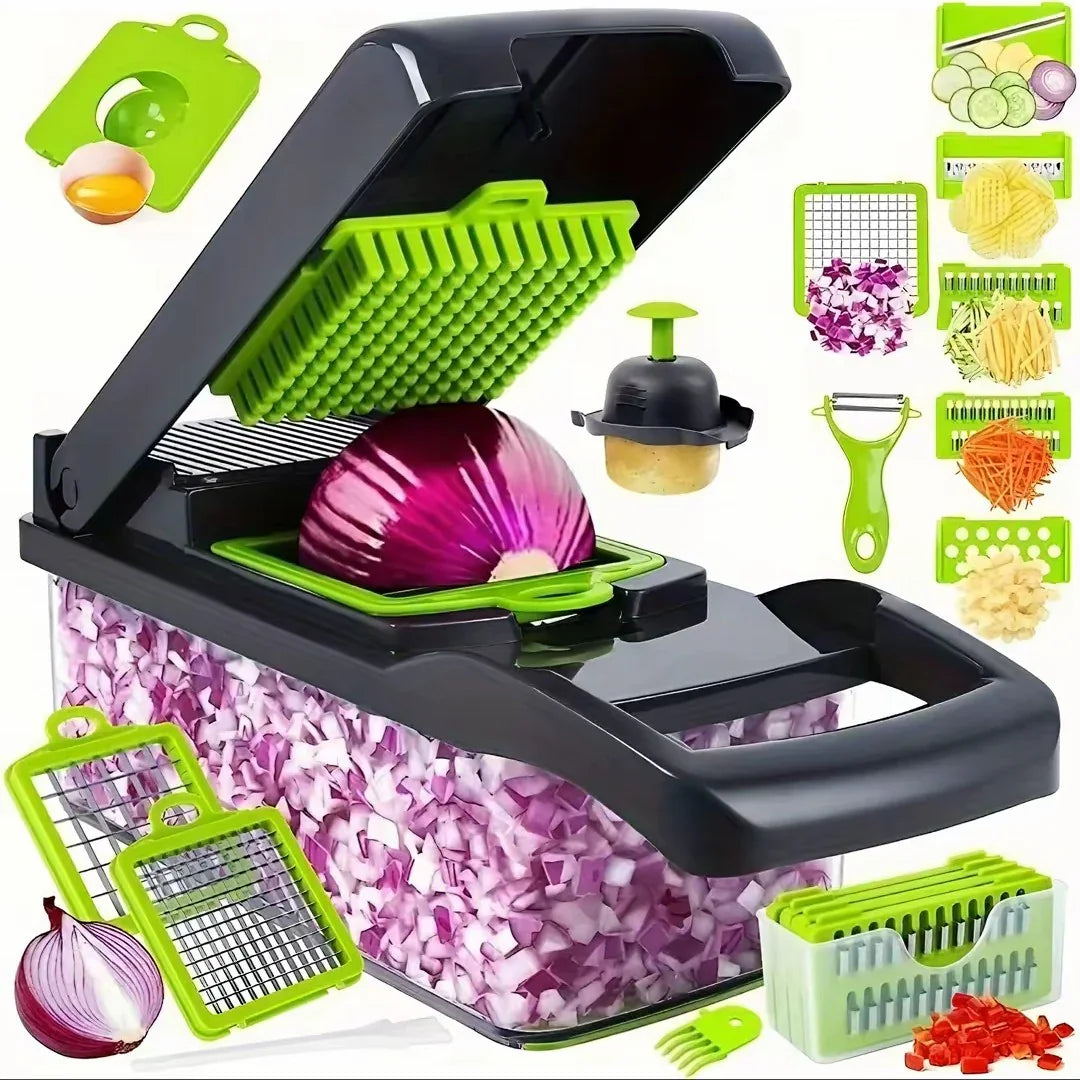Découpeuse légumes Multifonction 16 en 1 – Fini les Larmes, Gagnez du Temps en Cuisine ! zemioo